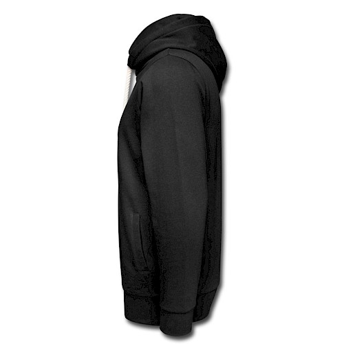 Unisex Shawl Collar Hoodie Links black
