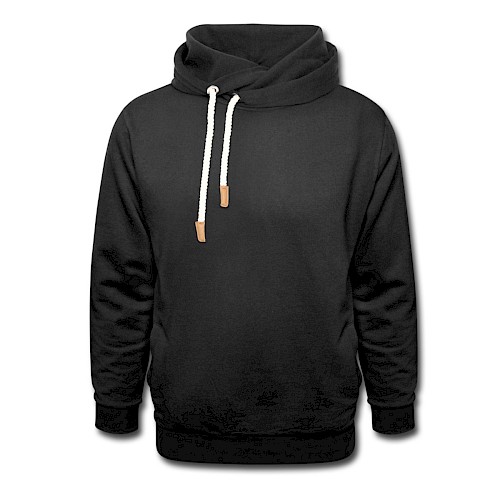 Unisex Shawl Collar Hoodie Vorne black