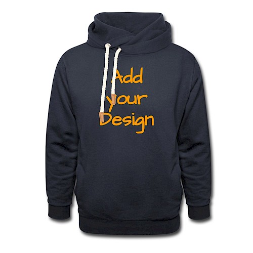 Unisex Shawl Collar Hoodie navy