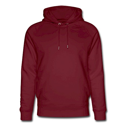 Unisex Bio-Hoodie von Stanley & Stella Vorne Burgunderrot