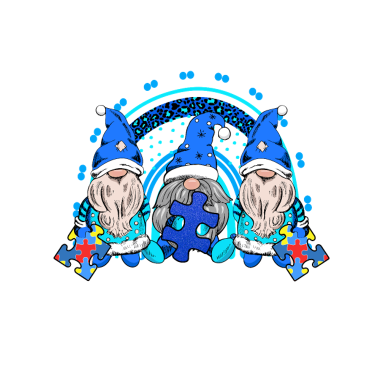 Zoom image We Wear Blue Teacher Crew Autism Awareness Gnomes