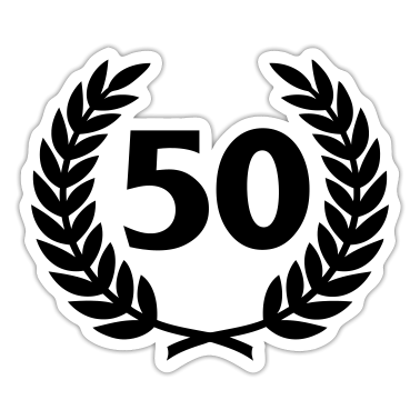 Corona  - Corona di alloro e il numero (50)