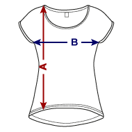 Women's T-Shirt with rolled up sleeves Size overview