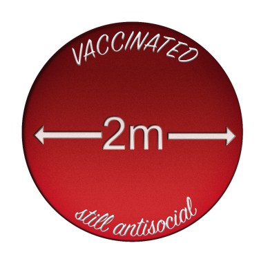 Zoom image Gevaccineerd Antisociaal Rood Wit 2m Sociale Afstand