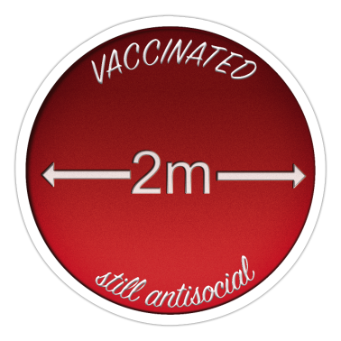 Corona  - Gevaccineerd Antisociaal Rood Wit 2m Sociale Afstand