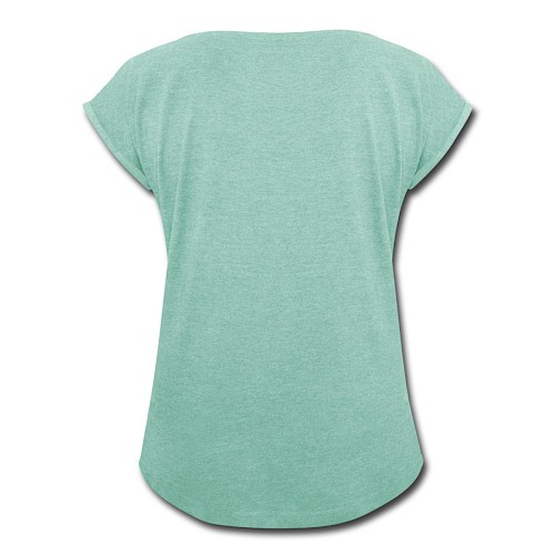 Vrouwen T-shirt met opgerolde mouwen Hinten munt gemêleerd