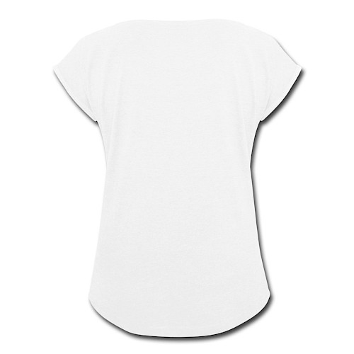 Vrouwen T-shirt met opgerolde mouwen Hinten wit