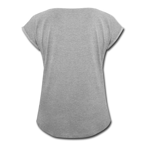 Vrouwen T-shirt met opgerolde mouwen Hinten grijs gemêleerd