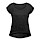 thumbnail Frauen T-Shirt mit gerollten Ärmeln Vorne Schwarz meliert