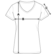 Frauen Bio-T-Shirt mit V-Ausschnitt von Stanley & Stella Größenübersicht