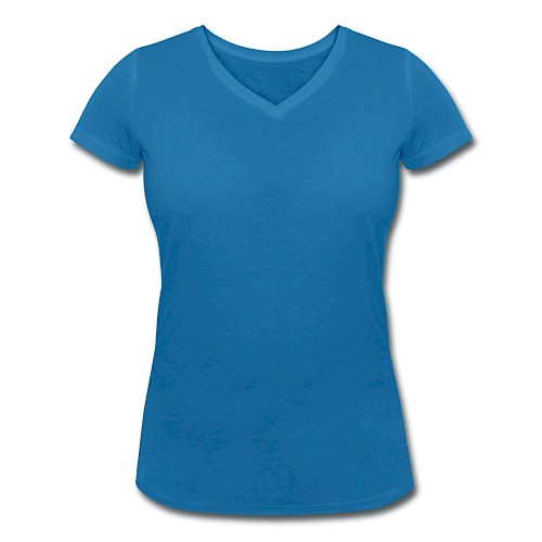 T-shirt bio col V Stanley & Stella Femme Vorne bleu paon