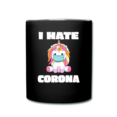 Corona  - Eenhoorn met masker - ik haat Corona