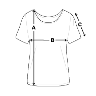 Camiseta de corte desenfadado para mujer de Bella + Canvas Descripción general del tamaño