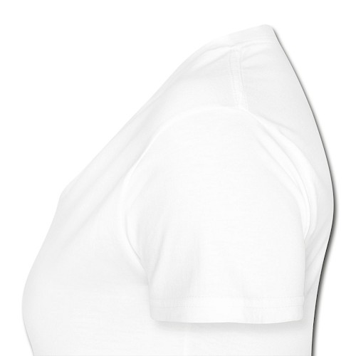 Klassisches Frauen-T-Shirt mit V-Ausschnitt Links Weiß