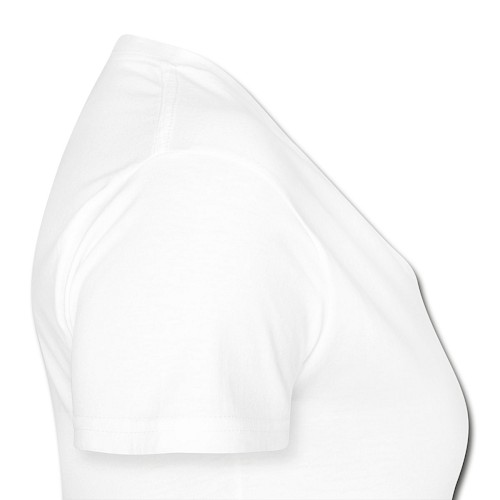 Klassisches Frauen-T-Shirt mit V-Ausschnitt Rechts Weiß