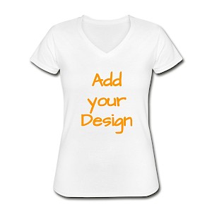 Klassiek vrouwen T-shirt met V-hals wit