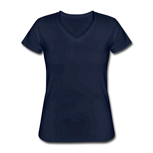 T-shirt classique col V Femme Vorne marine