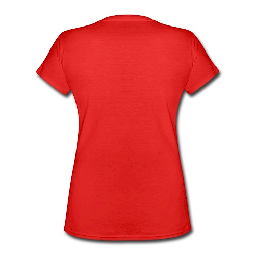 T-shirt classique col V Femme Hinten rouge