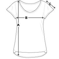 Vrouwen T-shirt met zwierige mouwen Maat overzicht