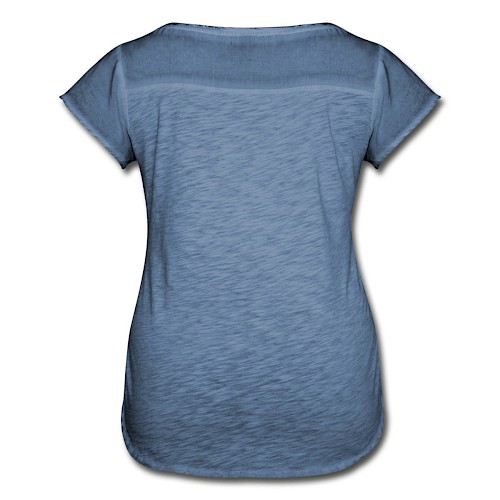 Frauen T-Shirt mit Flatterärmeln Hinten Vintage Denim