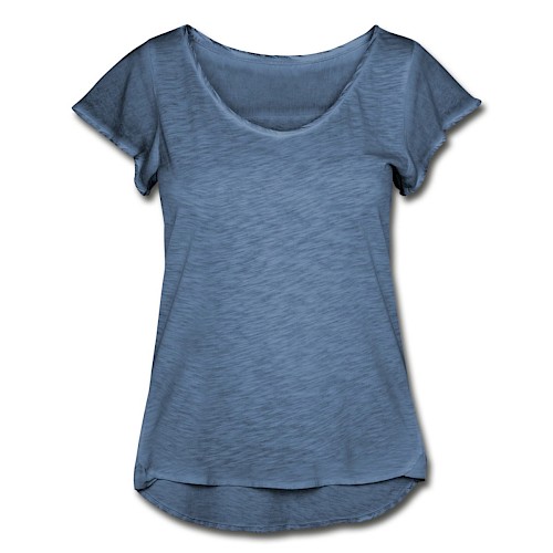 Frauen T-Shirt mit Flatterärmeln Vorne Vintage Denim