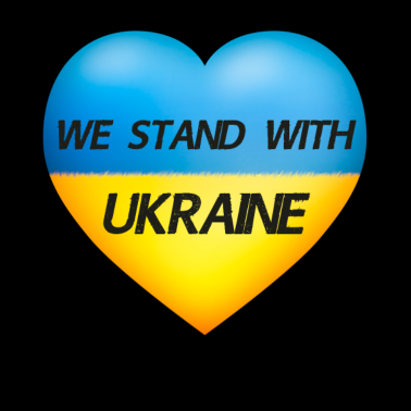Zoom image Vi står med Ukrainas hjerte - Ukrainas flagg