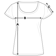 T-shirt scollata donna Panoramica delle dimensioni