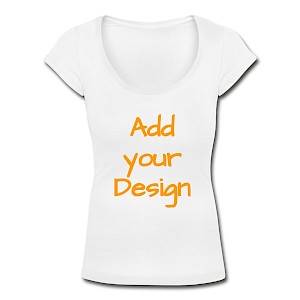 Vrouwen T-shirt met U-hals wit