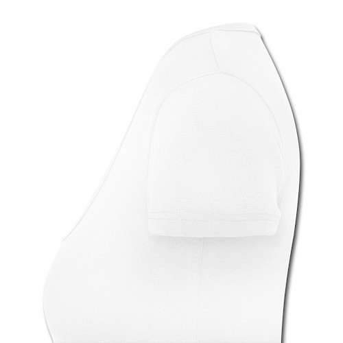 Frauen T-Shirt mit U-Ausschnitt Links Weiß