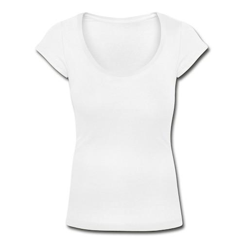 Frauen T-Shirt mit U-Ausschnitt Vorne Weiß