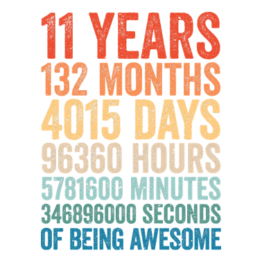 Zoom image 11th birthday 11 years retro gift vintage