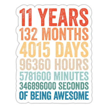 18th birthday  - 11th birthday 11 years retro gift vintage