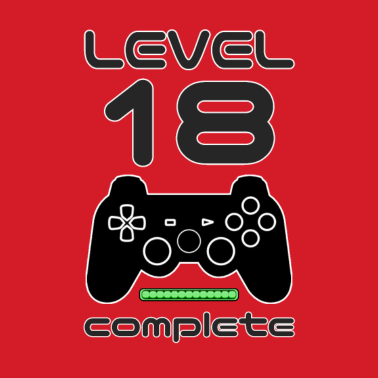 Zoom image 18th Birthday T-Shirt! Nivå 18 komplett! Cult!