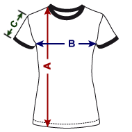 Women's Ringer T-Shirt Size overview