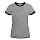 thumbnail Frauen Kontrast-T-Shirt Vorne Grau meliert/Schwarz