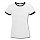 thumbnail Frauen Kontrast-T-Shirt Vorne Weiß/Schwarz