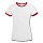 thumbnail Frauen Kontrast-T-Shirt Vorne Weiß/Rot