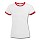 thumbnail Vrouwen contrastshirt Vorne wit/rood