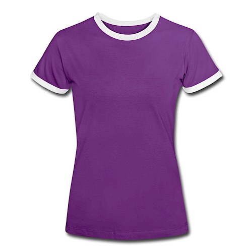 Women's Ringer T-Shirt Vorne purple/white