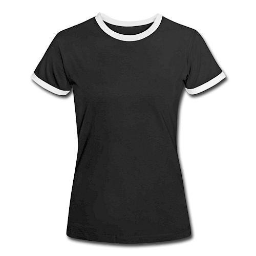 Women's Ringer T-Shirt Vorne black/white