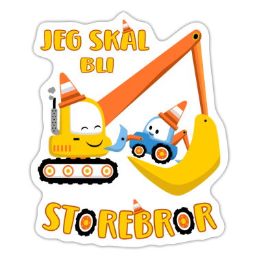 18-årsdag  - Jeg skal bli storebror - gravemaskin og traktor