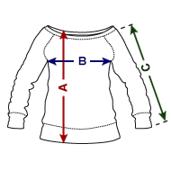 Women's Boat Neck Long Sleeve Top Size overview