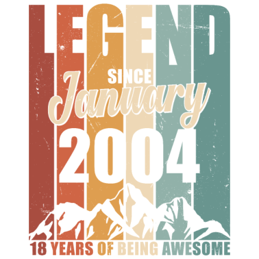 Zoom image 18 Geburtstag Januar Jahrgang 2004 geboren Legende