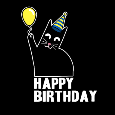 Zoom image Anniversaire joyeux anniversaire chat mignon t-shirt chat