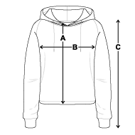 Cropped hoodie til damer Oversigt over størrelse