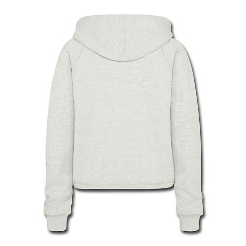 Frauen Cropped Hoodie Hinten Beige meliert