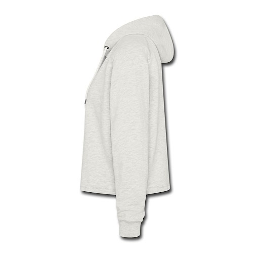 Frauen Cropped Hoodie Links Beige meliert