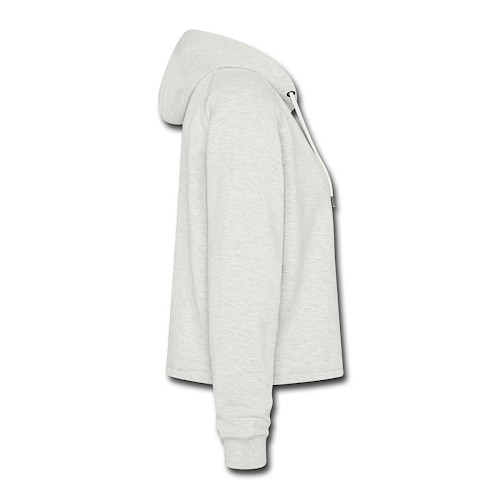 Frauen Cropped Hoodie Rechts Beige meliert