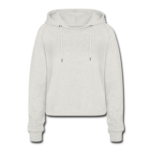 Frauen Cropped Hoodie Vorne Beige meliert