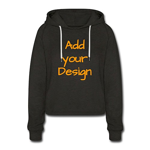 Sweat à capuche court Femme charbon